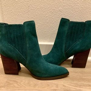 Marc Fisher Teal Alva Pointy Toe Suede Ankle Boots